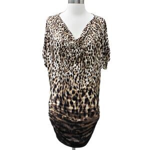 Carmen Marc Valvo Women's Swimwear Beach Cover Up Leopard Print Size XS/S